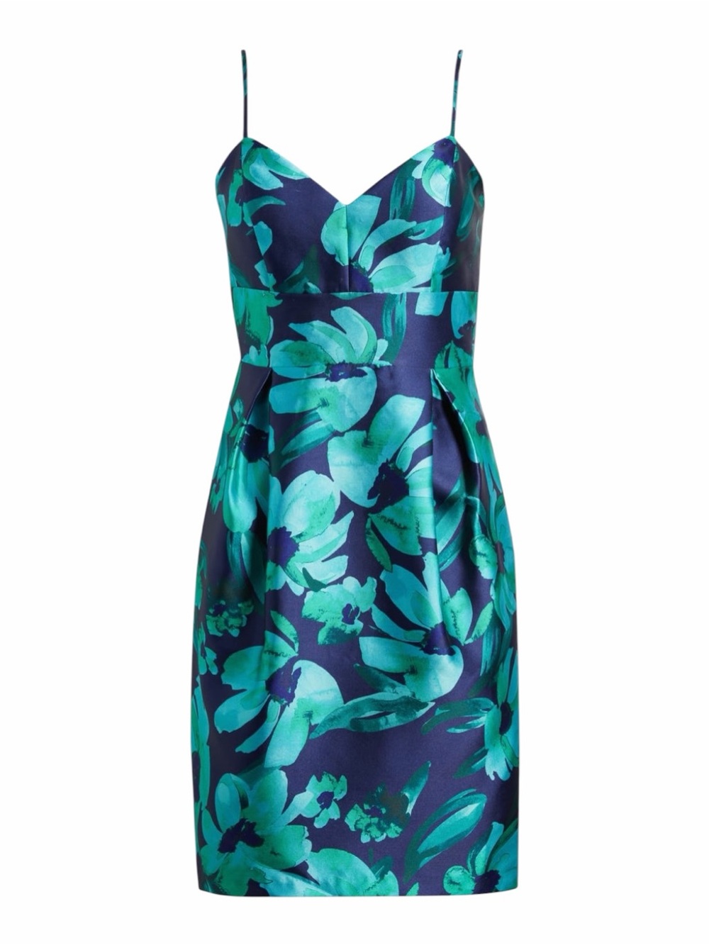 Eliza J Women's Jacquard Floral Sleeveless Cocktail Dress size 8 NEW blue green